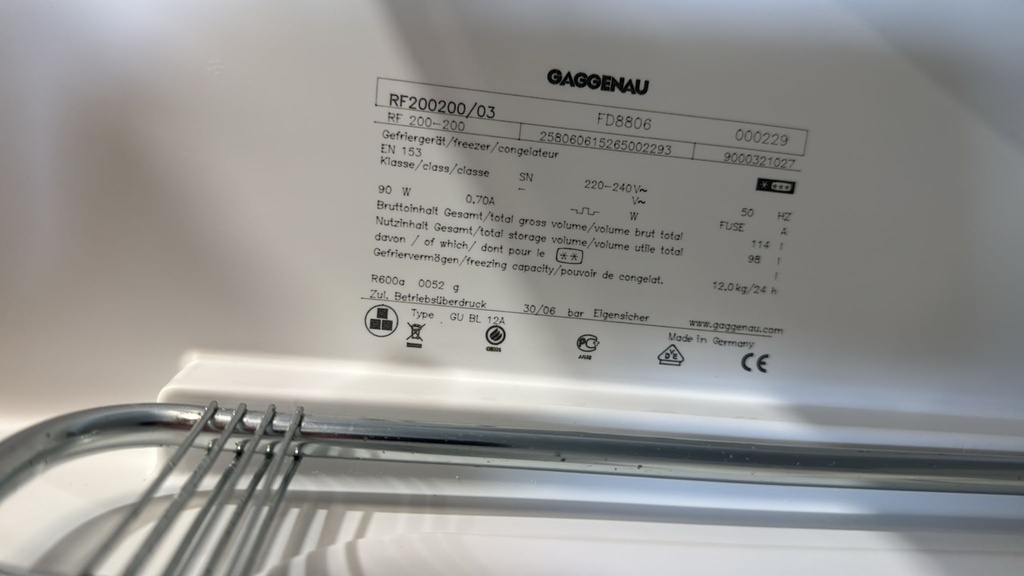 FD8806 CONGELADOR BAJO ENCIMERA PANELABLE GAGGENAU BLANCO