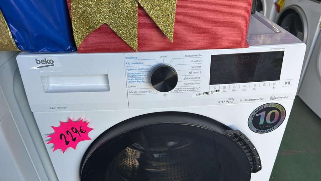 HTV7716DSWBTR LAVADORA 6 KG BEKO PROSMARTINVERTER 1000 RPM BLANCA