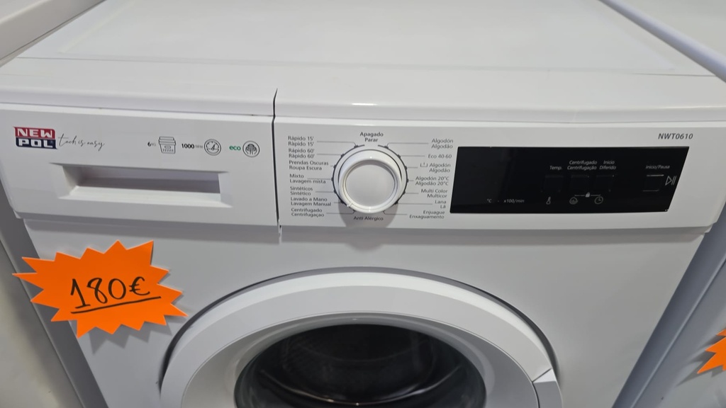 NWT0610 LAVADORA 6 KG NEW POL BLANCA 