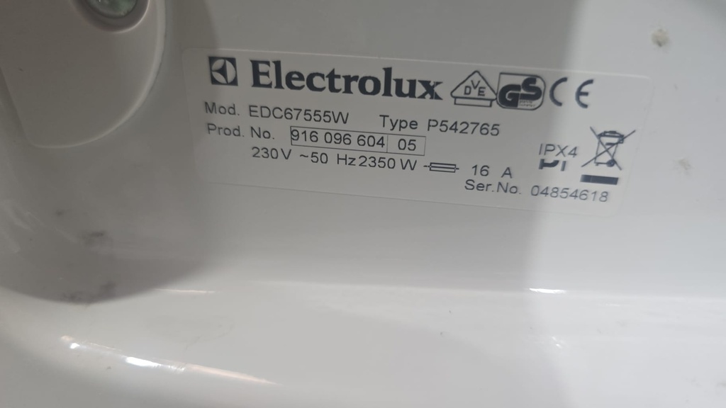 SECADORA 7 KG ELECTROLUX BLANCA MODELO EDC67555W